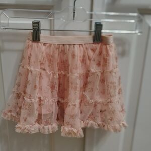 Girls Toddler 18 mo Minnie Mouse Floral Pink Ruffle Skirt